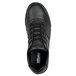 A close-up of a black SR Max Santa Cruz men's shoe with laces.