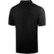 A black Henry Segal short sleeve polo shirt with a collar and 3 wood buttons.