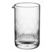 A clear Barfly heavy-duty mixing glass with a handle.