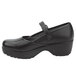 A black women's SR Max non-slip shoe with a strap.