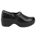 A black leather SR Max non-slip casual shoe with a rubber sole.