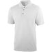 A Henry Segal white polo shirt with wood buttons.