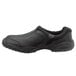 A black SR Max men's slip-on shoe with a rubber sole.