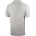 The back of a grey Henry Segal polo shirt with a white collar.