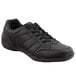A black leather SR Max athletic shoe for men with laces.
