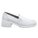 A white SR Max women's dress shoe with a block heel.