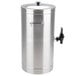 a silver barrel with a black handle