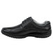A black leather SR Max men's oxford dress shoe with laces.