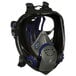 A 3M full face respirator with blue and black accents.
