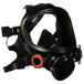 A black 3M full face respirator with a black filter.