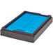 A blue plastic tray and lid inside a black and blue plastic container.