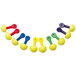 A row of assorted colorful foam 3M E-A-R EXPRESS Pod Plugs.