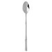 A Fortessa Royal Pacific iced tea spoon with a black handle.