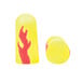 a yellow and red ear plugs