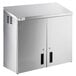 A silver metal Regency wall cabinet with two doors.