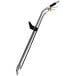 A stainless steel metal pole with a black handle.