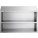 A Regency stainless steel wall cabinet with two shelves.