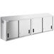 A Regency stainless steel wall cabinet with sliding doors.