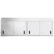 A white Regency stainless steel wall cabinet with sliding doors.