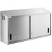 A Regency stainless steel wall cabinet with sliding doors.