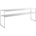 An Avantco white metal double deck overshelf with metal legs.