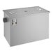 A stainless steel Regency Grease Trap box with a pipe.