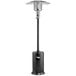 A Backyard Pro black portable patio heater with a metal base.