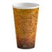 A Dart foam cup with a brown and white design.