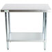 Regency 24 inch x 36 inch 18-Gauge 304 Stainless Steel Commercial Work Table with Galvanized Legs and Undershelf