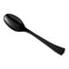 A black heavy-duty disposable serving spoon.