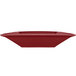 An International Tableware square rhubarb porcelain bowl with a red rectangular interior.