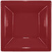 A red square porcelain bowl with a square center.