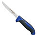 a knife with a blue handle