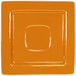 A square butternut porcelain saucer with a square center.