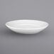 A white bowl with a small rim on a white background.