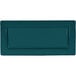 A rectangular porcelain platter with a blue rim.
