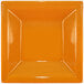 An orange square International Tableware porcelain bowl with a square center on a white background.