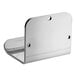 A stainless steel hands-free foot door opener with three mounting holes.