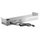 A silver rectangular ServIt strip warmer with a black power cord.