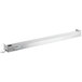 A white rectangular metal strip with wires.