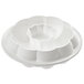 A white silicone mold with flower-shaped individual cavities.