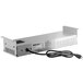 A ServIt silver rectangular strip warmer with a black cord.