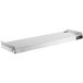 A stainless steel ServIt double strip warmer with a metal surface and button.