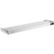 A silver stainless steel ServIt double strip warmer with red toggle buttons on a white background.