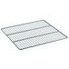 A close-up of a metal rack with a metal grid.