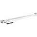 A long rectangular white metal strip warmer with a black cord.