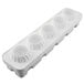 A white plastic mold with 5 circular compartments.