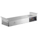 A silver rectangular ServIt strip warmer with a knob.