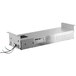 A silver rectangular ServIt strip warmer with wires.