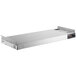 A silver rectangular ServIt double strip warmer with a white on/off toggle button.